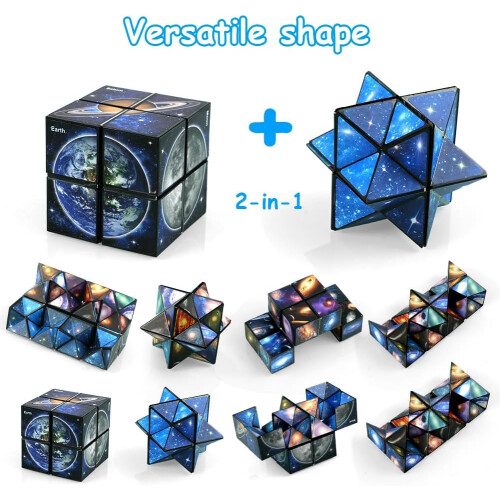 2 in 1 Magic Cube, Stress Relief Toy, 3D Puzzle Cube, Gift Ideas, IQ Puzzle 2