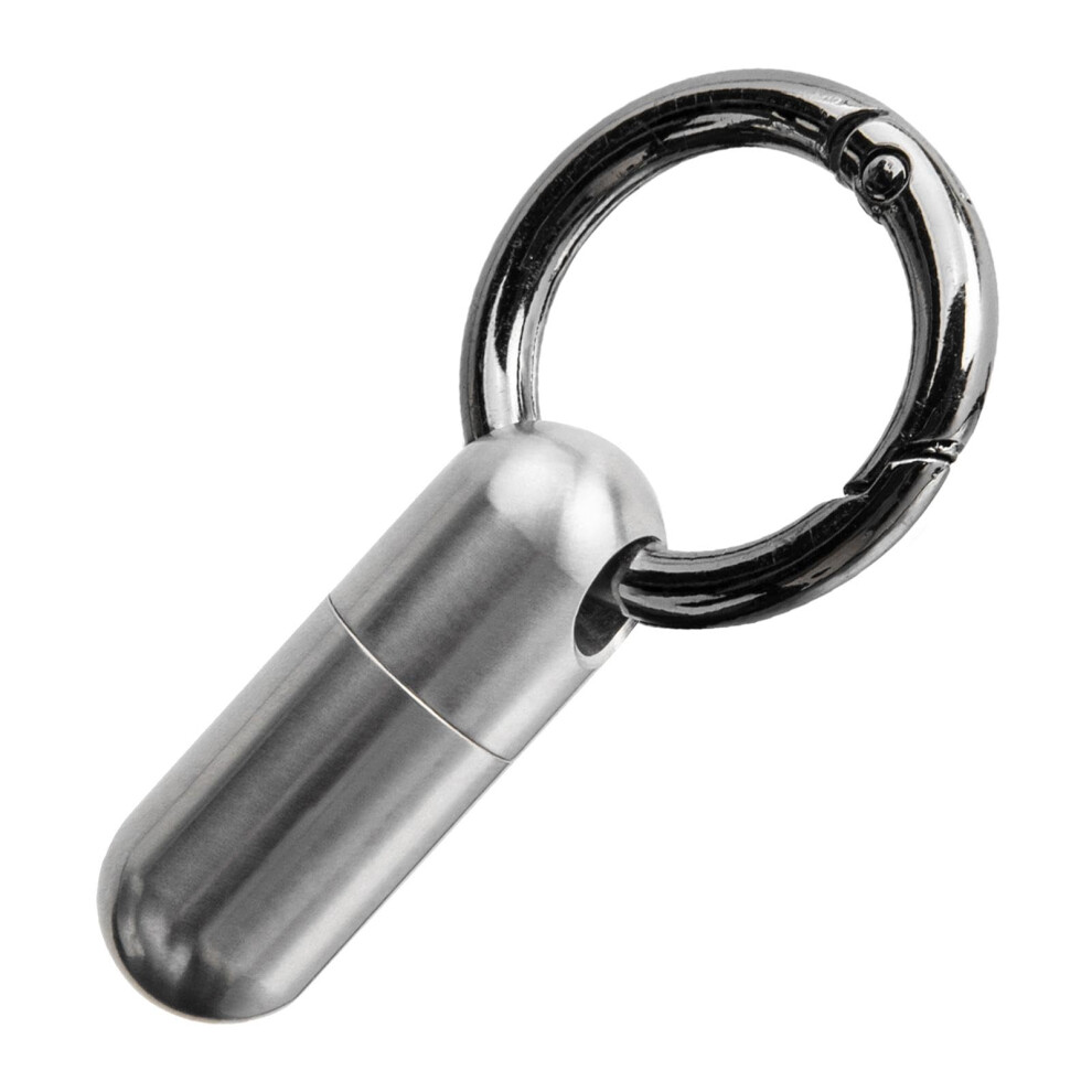 Small Metal Pill Box 2.09Inch Titanium Portable Waterproof AntiRust Keychain Pill Organizer