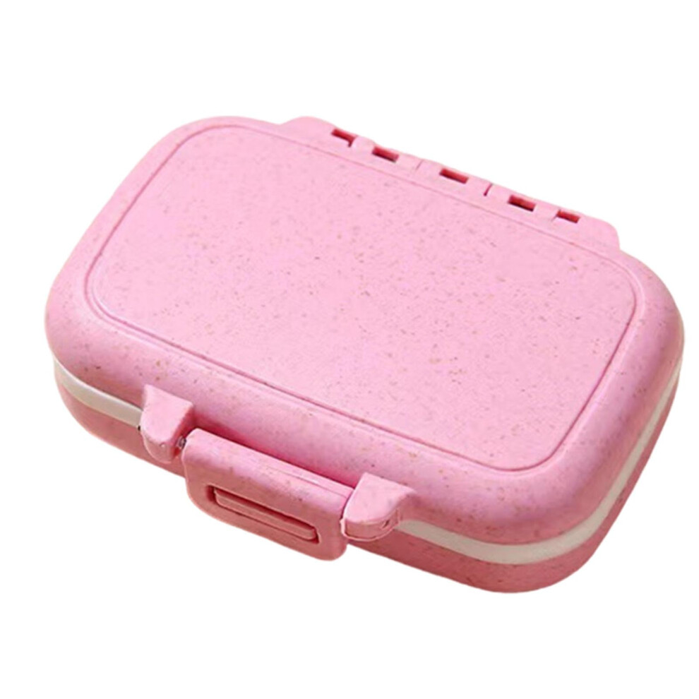 Travel Pill Organizer Pink, 3Compartment Portable Pill Box, Daily Pill Box, 3 Times a Day Travel Case
