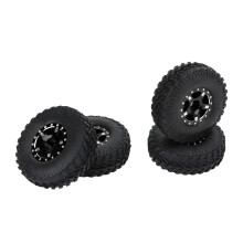 Beadlock-wielen voor 1/24 schaal RC crawler, zachte rubberen banden met aluminium velgen, hoogwaardige offroad-tractieset voor Axial SCX24