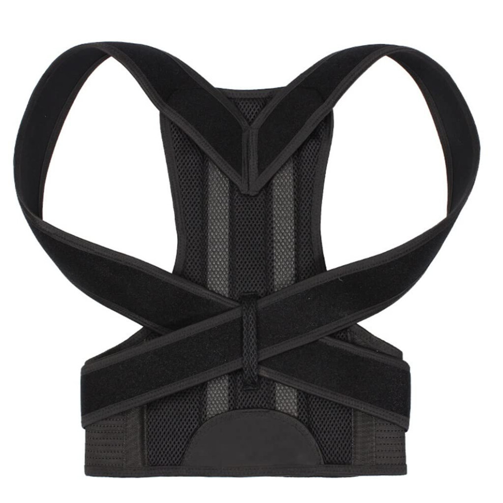 Black Posture Corrector Back Brace Clavicle Support Stop Slouching Adjustable Trainer Large