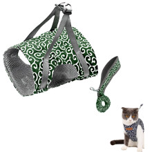 Cat Harness, Adjustable Soft Mesh Vest with Leash (Green, LChest 4448cm)