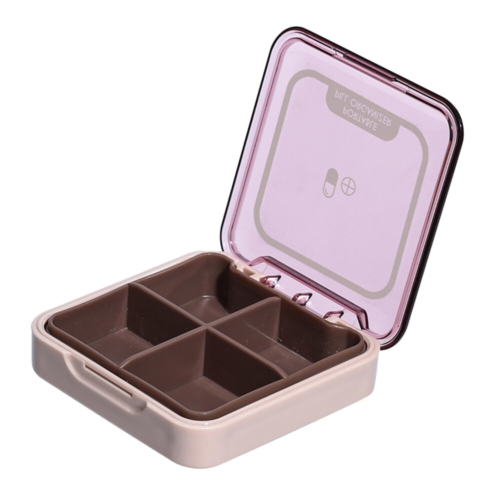 Pink Small Pill Case Travel Pill Organizer Waterproof Medicine Case Airtight Pill Box Supplement Compartment