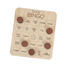 Wooden Bingo Game, Bingo Cards, Family Game, Reusable Holiday Party Activity for Adults, Football Football.