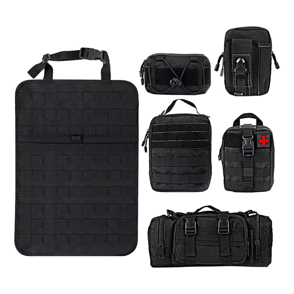 Car Seat Organizer With 5 Detachable Pouches, Multipocket Backseat Storage For Suvs, Rvs, Sedans Black 9001264387990