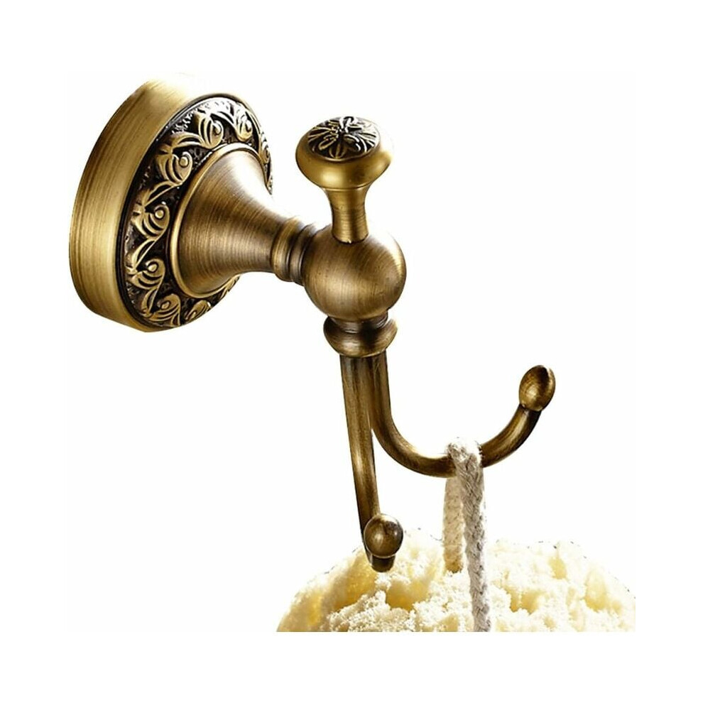 Wall Mounted Towel Hook, Antique Bronze Finish Brass Material Wall Mounted Bathroom Hardware Accessories With Sculpted Base And Rounded Safety Corners 9454554862781