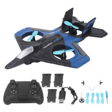 Fjernstyret Stealth Raptor-fly med aerobatiske dronefunktioner, bevægelseskontrol, farverige lys, sprayspor, EPP-materiale, balanceret flyvning,