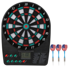 Elektronische Dartscheibe mit digitaler LCD-Anzeige, automatischer Punktewertung, inklusive Softdarts und Sprachansage.