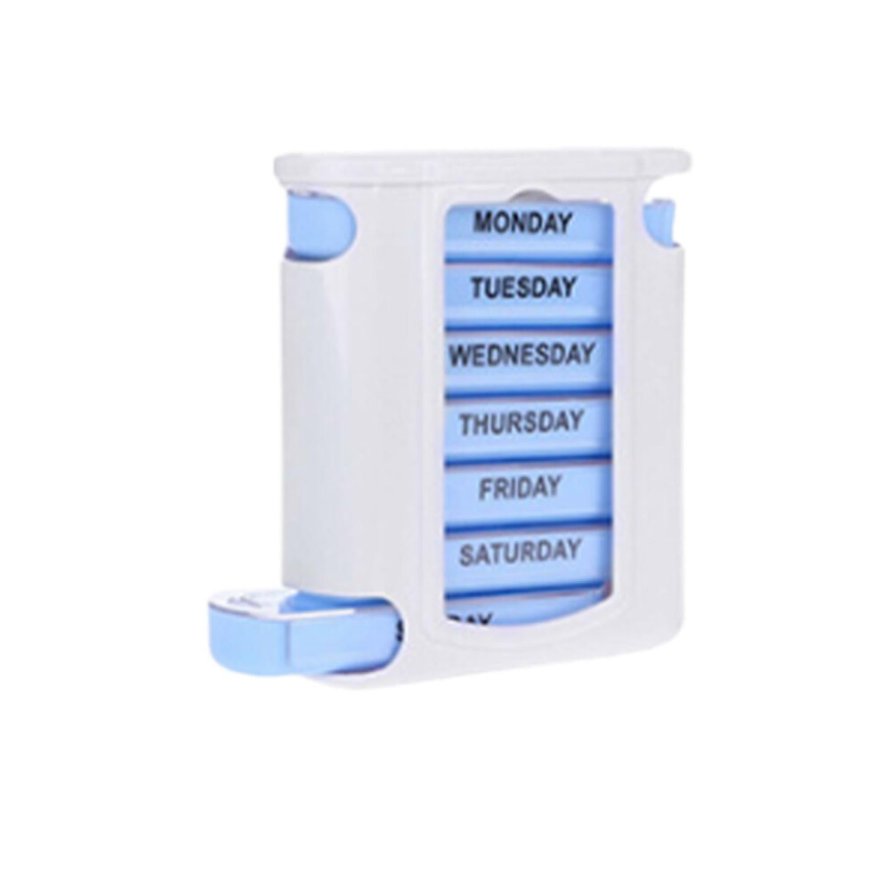 Blue Pill Box With Large Compartments 4Compartment Monthly Medicine Organizer Case Secure Storage For Women And Men