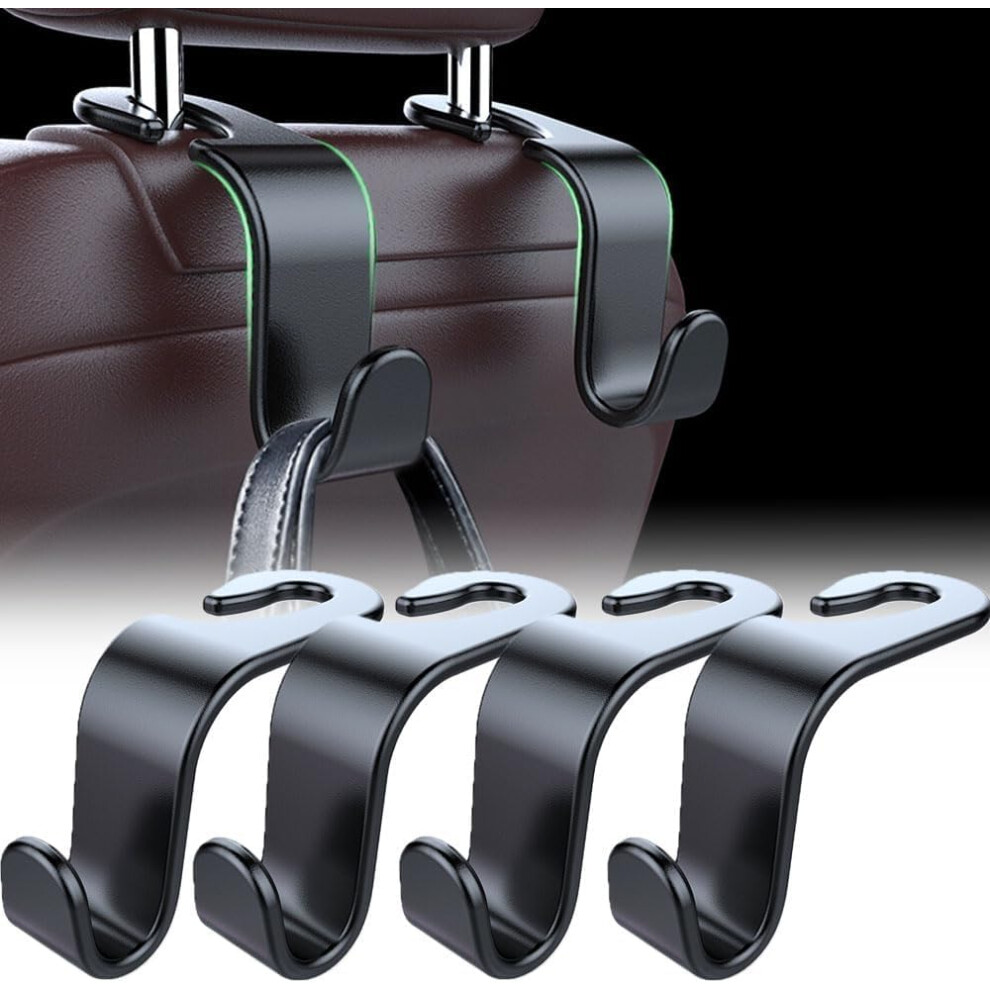 4 Pcs Car Hooks, Seat Back Organizer Headrest Hooks For Purses And Grocery Bags 9323874519296