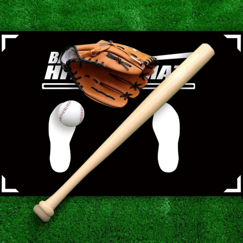 Batting Practice Mat – Baseball Hitting Trainer, Swing Zone Guide, NonSlip Training Turf 1