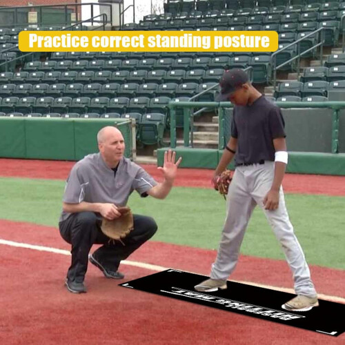Batting Practice Mat – Baseball Hitting Trainer, Swing Zone Guide, NonSlip Training Turf 2