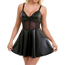 Damen Dessous Lederkorsett PushUp Bustier seductive lingerie lingerie set for special occasions leisure black M