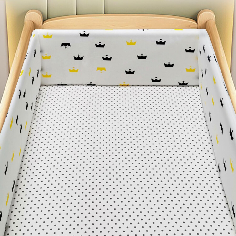 (180*30CM, N17) Breathable Crib Bed Liner Bumper Adjustable Baby Cot Bumper Set Cot Liner Airwrap Cot Bumper Protect All Round Crib Rail