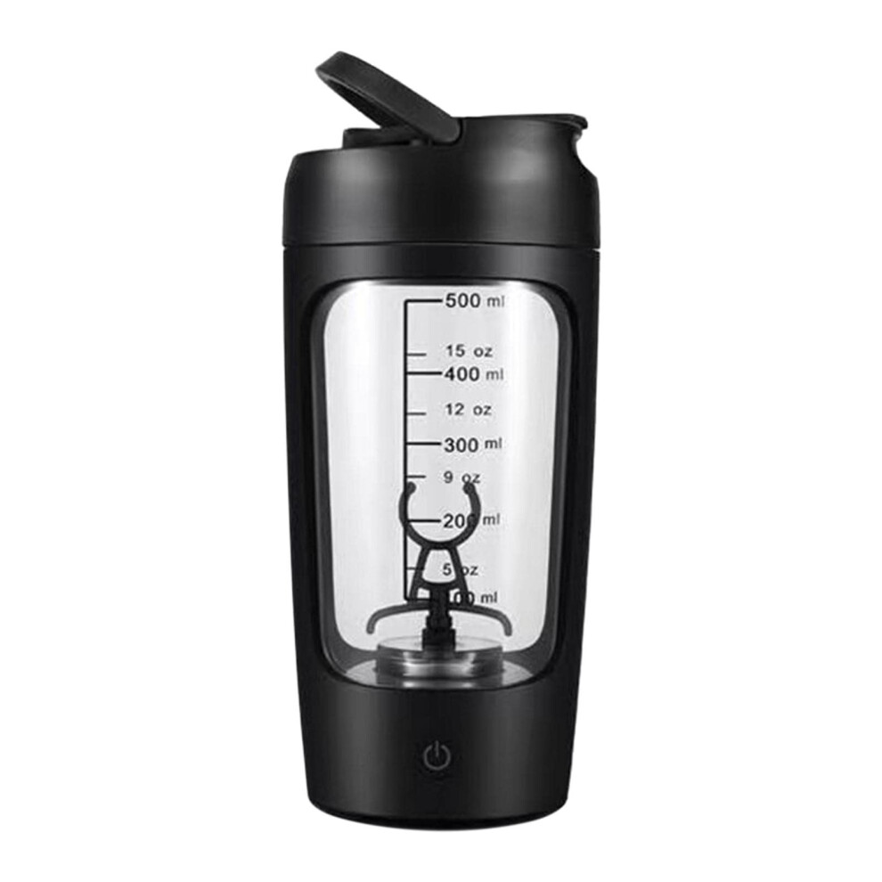 Black Electric Protein Shaker Bottle Portable Mixer Cup For Milk, Milkshakes And Coffee 20 X 9.2 X 9.2 Cm
