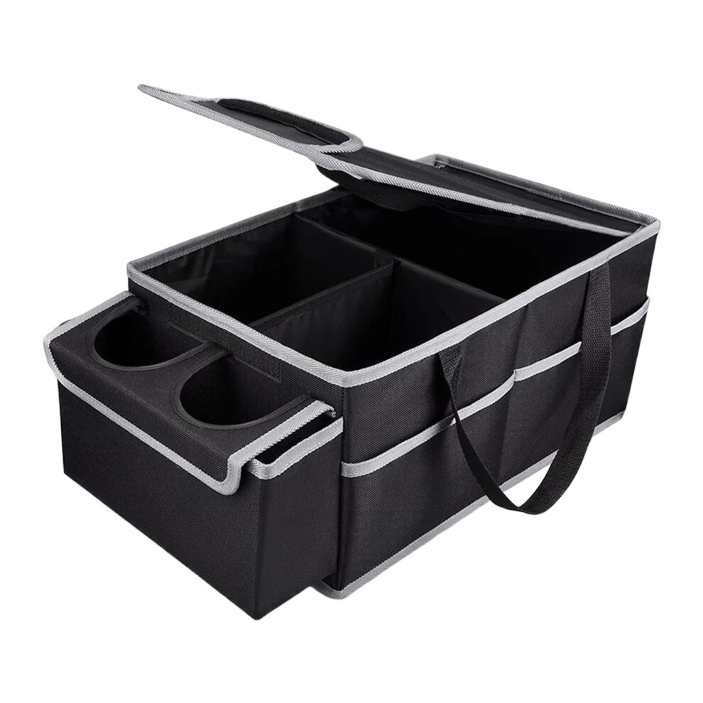 Car Seat Organizer With Cup Holder, Foldable Multicompartment Oxford Fabric Storage Box For Road Trips 9119770230423