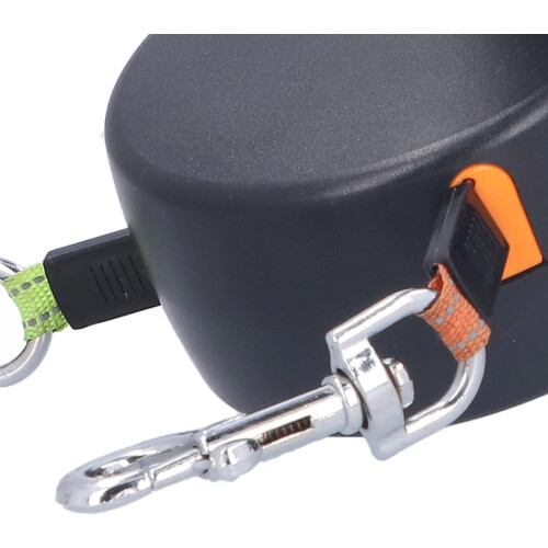 Retractable Double Dog Leash 3.0M Nylon Reflective with Rotating Buckle 1