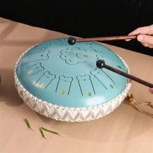 Steel Tongue Drum for Adults and Children, Handpan Musical Instrument (Blue, 13 Tone)