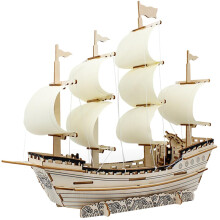 3D Wooden Puzzle for Adults Model Making Ships Boat Toy Coastal Decorations DIY 3D Puzzle Sailing Boat Puzzles for Adults 3D Sailboat Model Wooden
