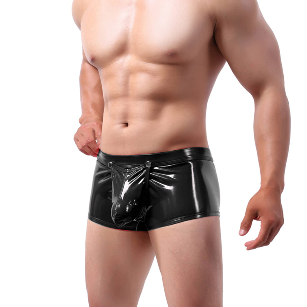 White/Black Men's Underwear Latex Briefs With Plug Underwear String Gay Boxer Shorts Sexy For Men Lingerie A Xxl