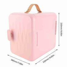 Mini bärbar bil- och hemkylskåp 6L vit/rosa 230x230x180mm