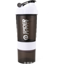Sport Bottle 500ML Portable Protein Powder Shaker Bottle 3 Layer Mixing Cup Capacity Blender Straw Gym Water Bottle