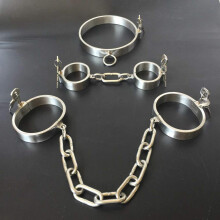 SM Handcuff Wrist/Hands to Ankle Restraint Metal with Key Restraint Fetish Bedroom Fun SM Toy, 3 Pieces, Male
