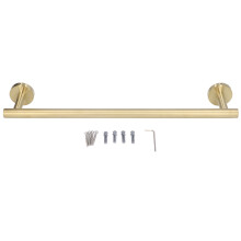 Towel Bar for Bathroom, Brushed Gold Finish 24-Inch Wall Mounted Towel Rack Rod, Stainless Steel Bath Towel Holder with Modern Design, Rust Free Dryin
