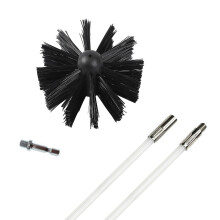 Kit di pulizia per condotti di ventilazione dell'asciugatrice con aste flessibili, dotato di robuste testine in nylon per una profonda rimozione
