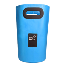 Secchio pieghevole portatile, contenitore per acqua pieghevole multiuso, esterno in tela lavabile e riutilizzabile, rivestimento interno in PVC