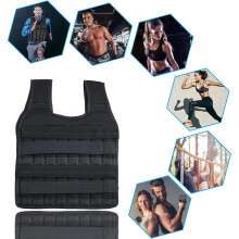 Vektet vest, pustende nettingstoff med flere lommer for justerbar vektbelastning, perfekt for styrketrening og helseforbedring