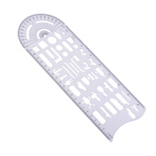 Geometric drawing ruler accident symbols drawing template measuring tool for students and children 27.7 cm