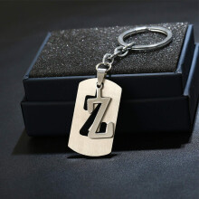 Stainless Steel Keychain Alphabet Charms For Bag And Car Unisex Key Rings