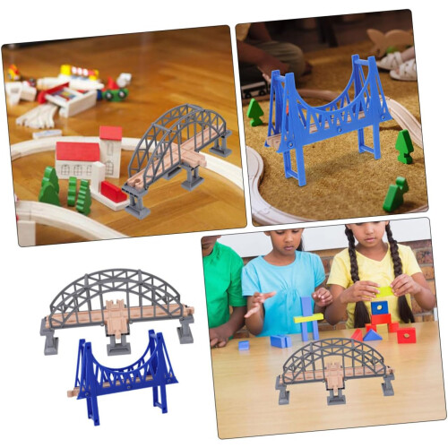 gray crossing and blue bridge for model railways 2