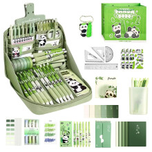 School supplies with panda design, cute learning supplies, stationery set
