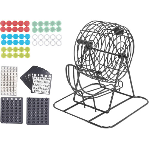 Bingo cage game, metal play set, manual operation, interactive, endless fun, complete set 1