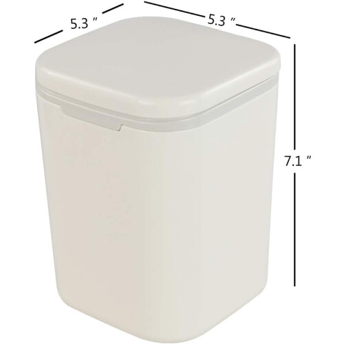 Portable Laundry Dispenser, Versatile Storage Container for Laundry Room Decor, Plastic Desktop Garbage Can with Space-Saving Design, White, 0.5 Gallo 1