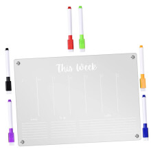 1 Set Magnetic Memo Board Week for Large Calendar Erasable Plank Weekly Planner Board Weekly Whiteboard Dry Erase Board Acrylic Transparent