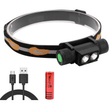 USB-Ladefunktion, superhelle LED-Stirnlampe, wasserdicht, aerodynamisch geformte Aluminiumlegierung, praktisch für Notfallsituationen und