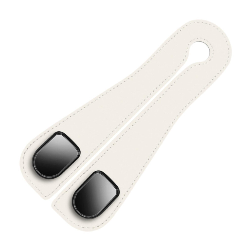 Car Seat Headrest Hook Organizer With Double Storage Space, Leather Hanger For Bags And Coats Beige 9323874521572