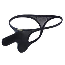 Men's Ice Silk Elephant Nose GStrings Ultra Thin Mesh Briefs Comfortable Low Waist Thong XL