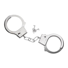 Metal Handcuffs Police Handcuffs with Key Prisoner Bondage Cuffs Stag Party Accessory