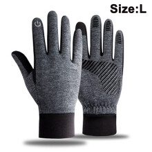 Comodidad y funcionalidad: guantes de invierno impermeables, compatibles con pantallas táctiles, diseño térmico cortavientos, color negro, talla L.