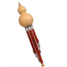 Hulusi Flute Mahogany Hulusi Musical Instrument C Key/B Gourd Flute for Beginners for Adults with Storage Case (Color: B flat)