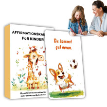 Children's Confirmation Cards, Positive Affirmations for Kids 32 German Motivational Cards