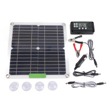 Pannello solare monocristallino 200W 12V, kit caricabatterie solare portatile ad alta efficienza per attività all'aperto, include regolatore, filo