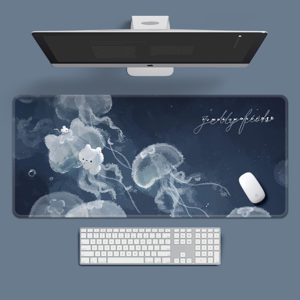 Craft Gaming Mouse Pad Xl 11.81 X 31.49 Inch 80X30cm Jellyfish World Extended Desk Mat Stitched Edges Nonslip 9323874522821