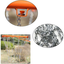 Rete da basket resistente, realizzata in acciaio zincato antiruggine, ideale per canestri di dimensioni standard e per un'ampia gamma di utilizzi.
