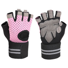 Guantes transpirables para entrenamiento, fitness y levantamiento de pesas, protección completa de la palma con diseño antideslizante, muñequeras