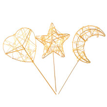 3St Guld Iron Cake Decor, Multifunktionella Bakverkspinnar Till Fest